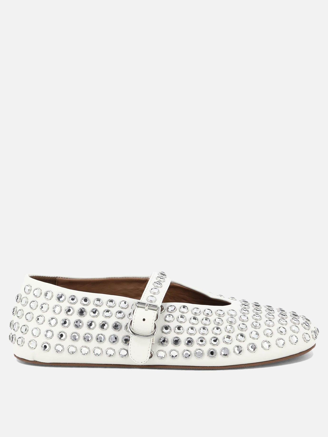 Mary Jane ballet flats 100% leather - 100% rubber  White - Alaïa Women | PDP | VIETTI Online Store | thumbnail