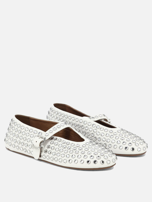 Mary Jane ballet flats 100% leather - 100% rubber  White - Alaïa Women | PLP | VIETTI Online Store | 2
