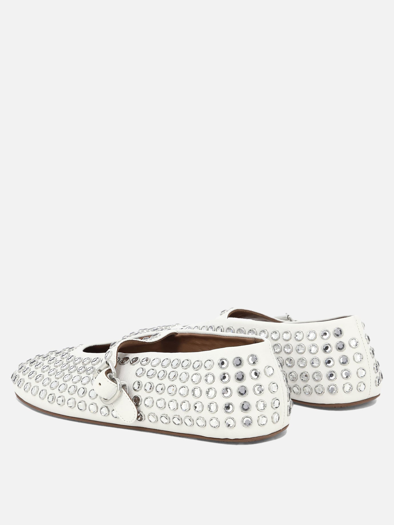 Mary Jane ballet flats 100% leather - 100% rubber  White - Alaïa Women | PDP | VIETTI Online Store | Zoom-Modal_4
