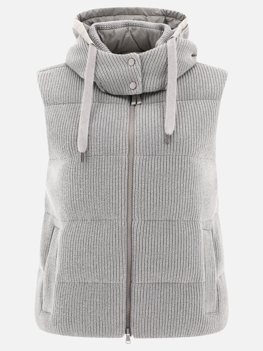 Vest jackets 96% cotton 4% polyester  Grey - Brunello Cucinelli Women | PLP | VIETTI Online Store 
