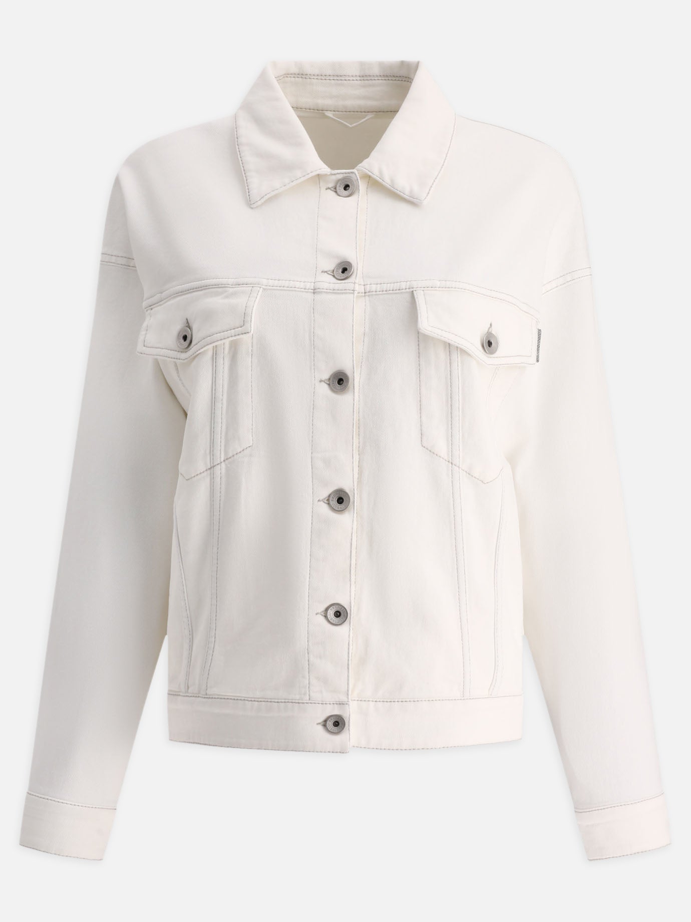 Denim jackets 98% cotton 2% elastane  White - Brunello Cucinelli Women | PDP | VIETTI Online Store | thumbnail