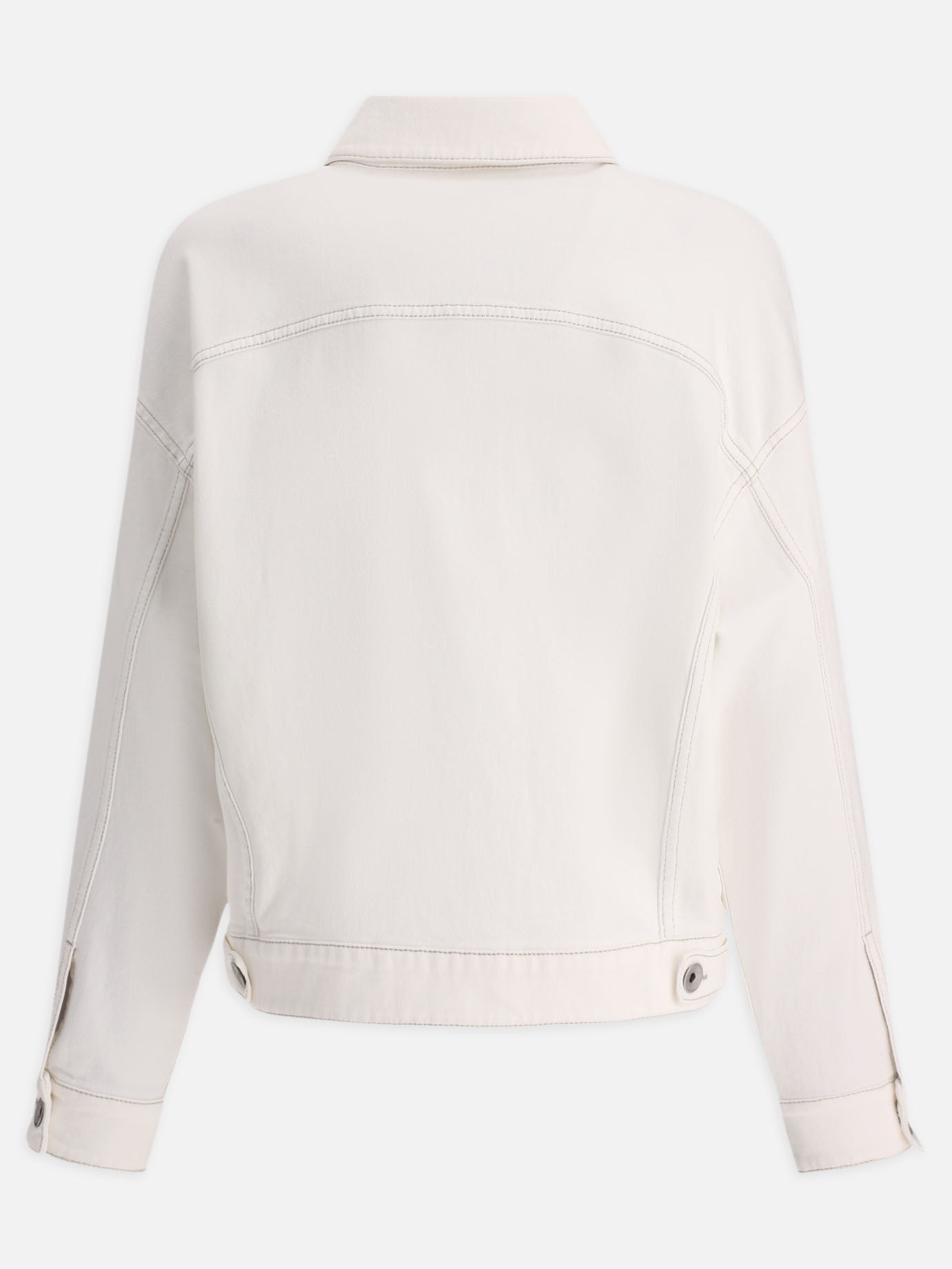 Denim jackets 98% cotton 2% elastane  White - Brunello Cucinelli Women | PDP | VIETTI Online Store | thumbnail_2