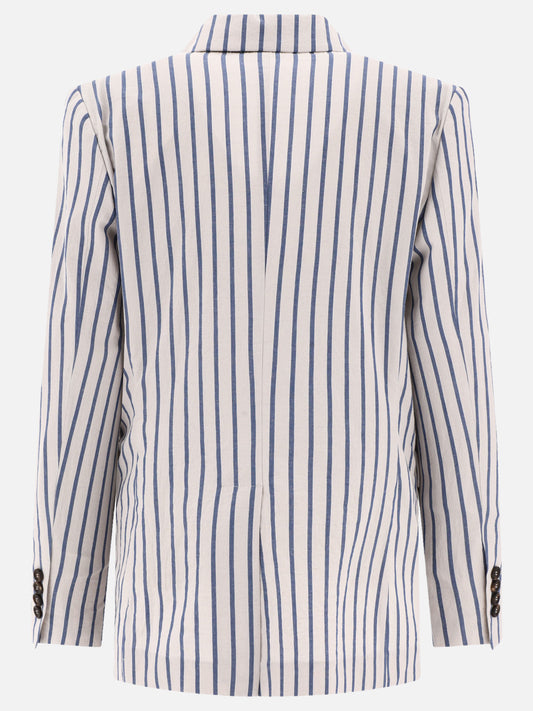 Blazers 95% cotton 3% linen 2% ramie  Light blue - Brunello Cucinelli Women | PLP | VIETTI Online Store | 2
