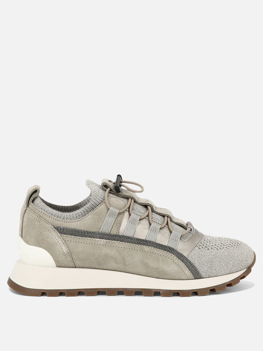 Sneaker basse 77% viscose 23% polyammide - 100% rubber  Beige - Brunello Cucinelli Donna | PLP | VIETTI Online Store 
