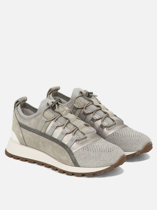 Sneaker basse 77% viscose 23% polyammide - 100% rubber  Beige - Brunello Cucinelli Donna | PLP | VIETTI Online Store | 2
