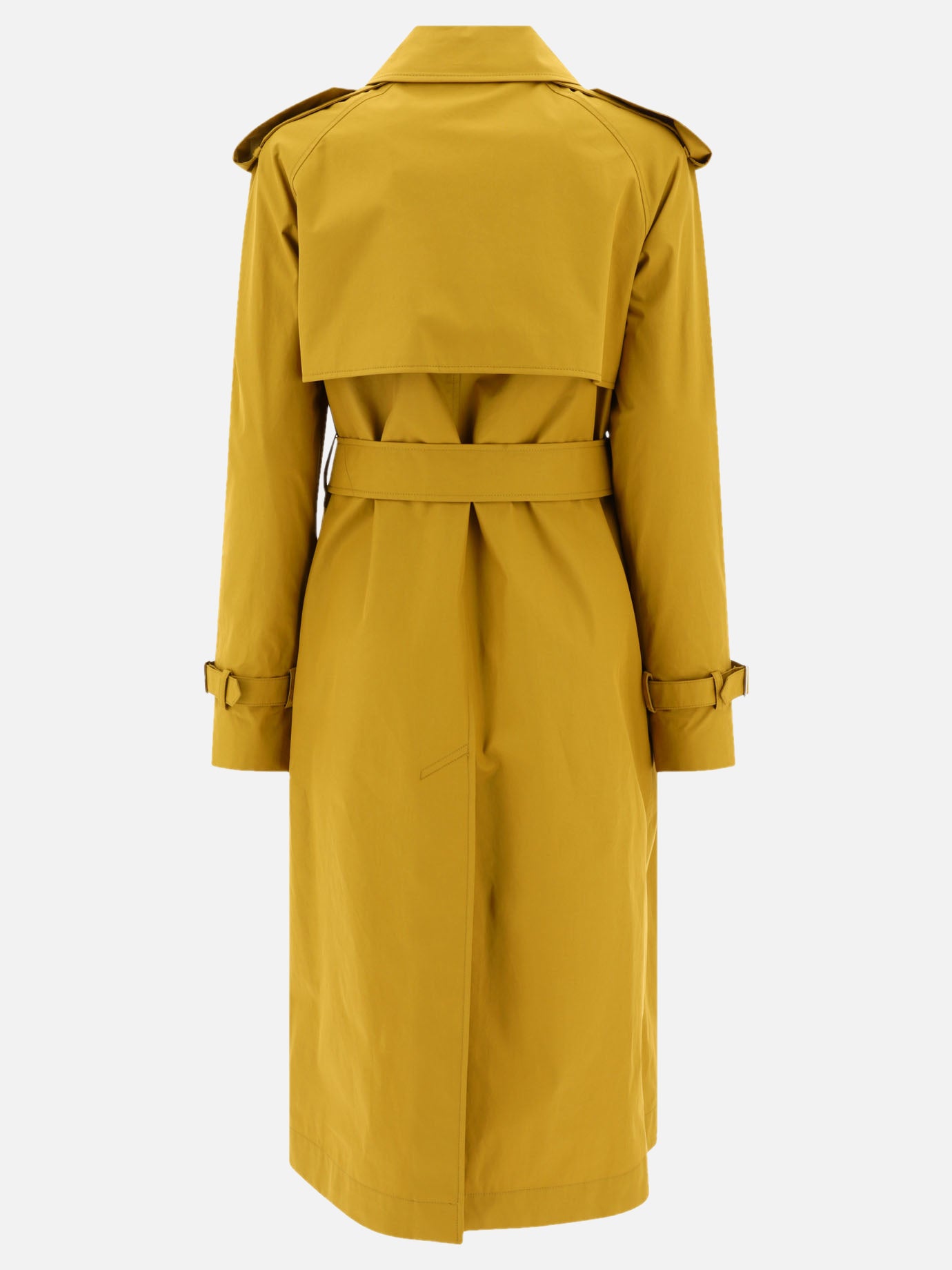 Long gabardine trench coat