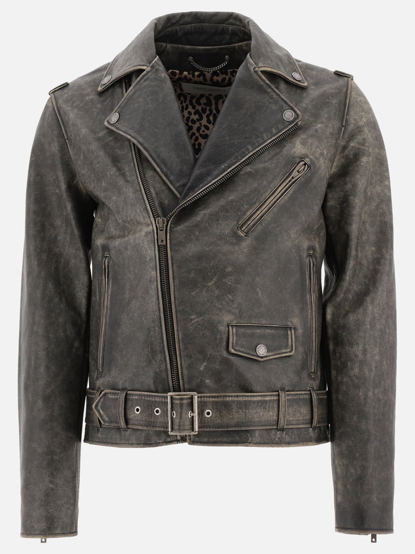 Leather jackets 100% leather  Grey - Golden Goose Men | PDP | VIETTI Online Store | thumbnail