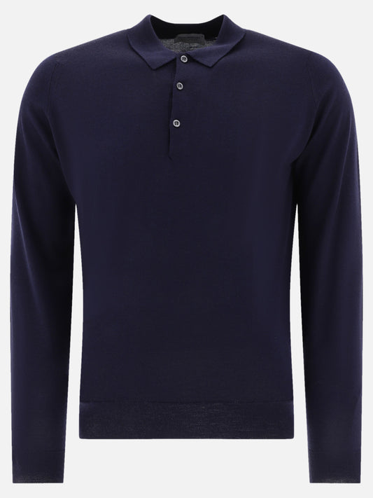 John Smedley "Belper" polo shirt Blue