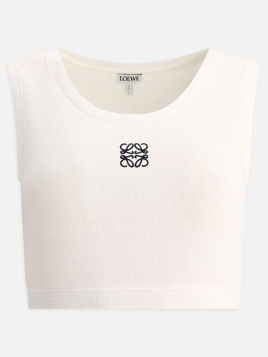 Crop tops 88% cotton 10% polyester 2% elastane  White - Loewe Women | PLP | VIETTI Online Store 
