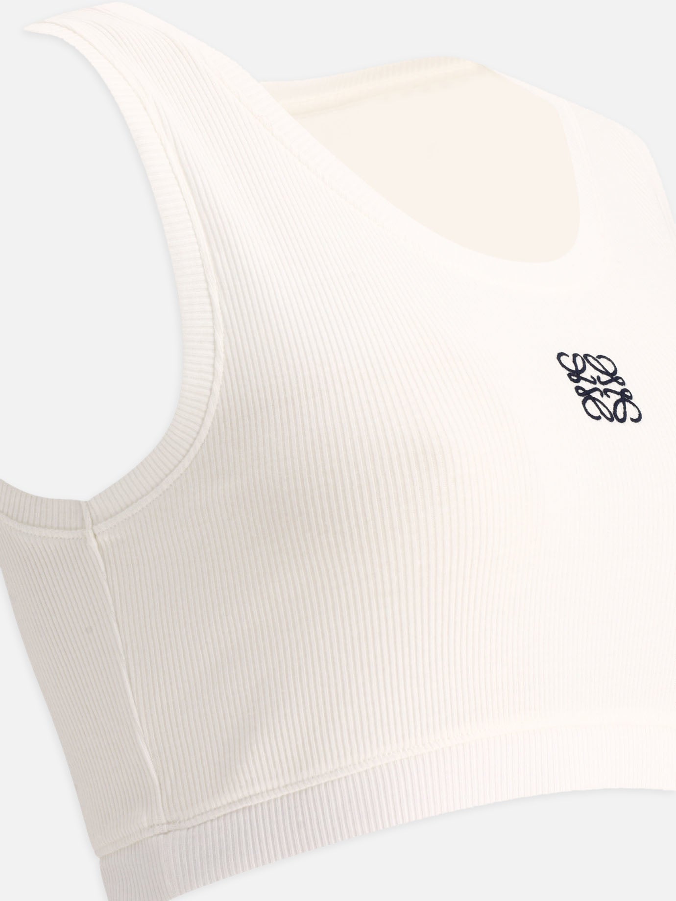 Crop tops 88% cotton 10% polyester 2% elastane  White - Loewe Women | PDP | VIETTI Online Store | thumbnail_4