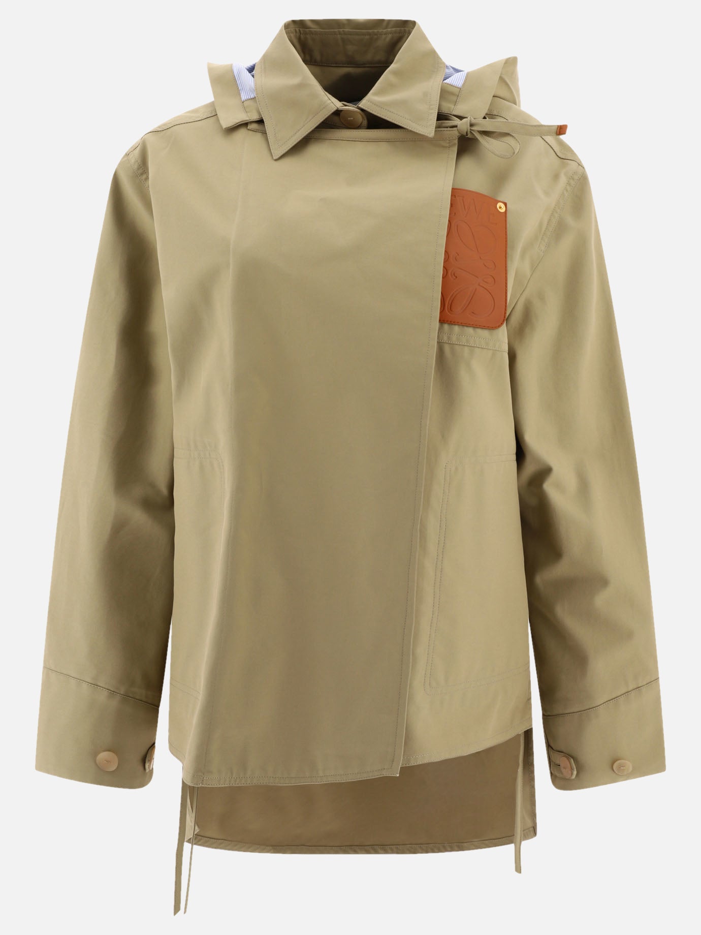 Raincoats & Trench coats 90% cotton 10% leather  Beige - Loewe Women | PDP | VIETTI Online Store | thumbnail