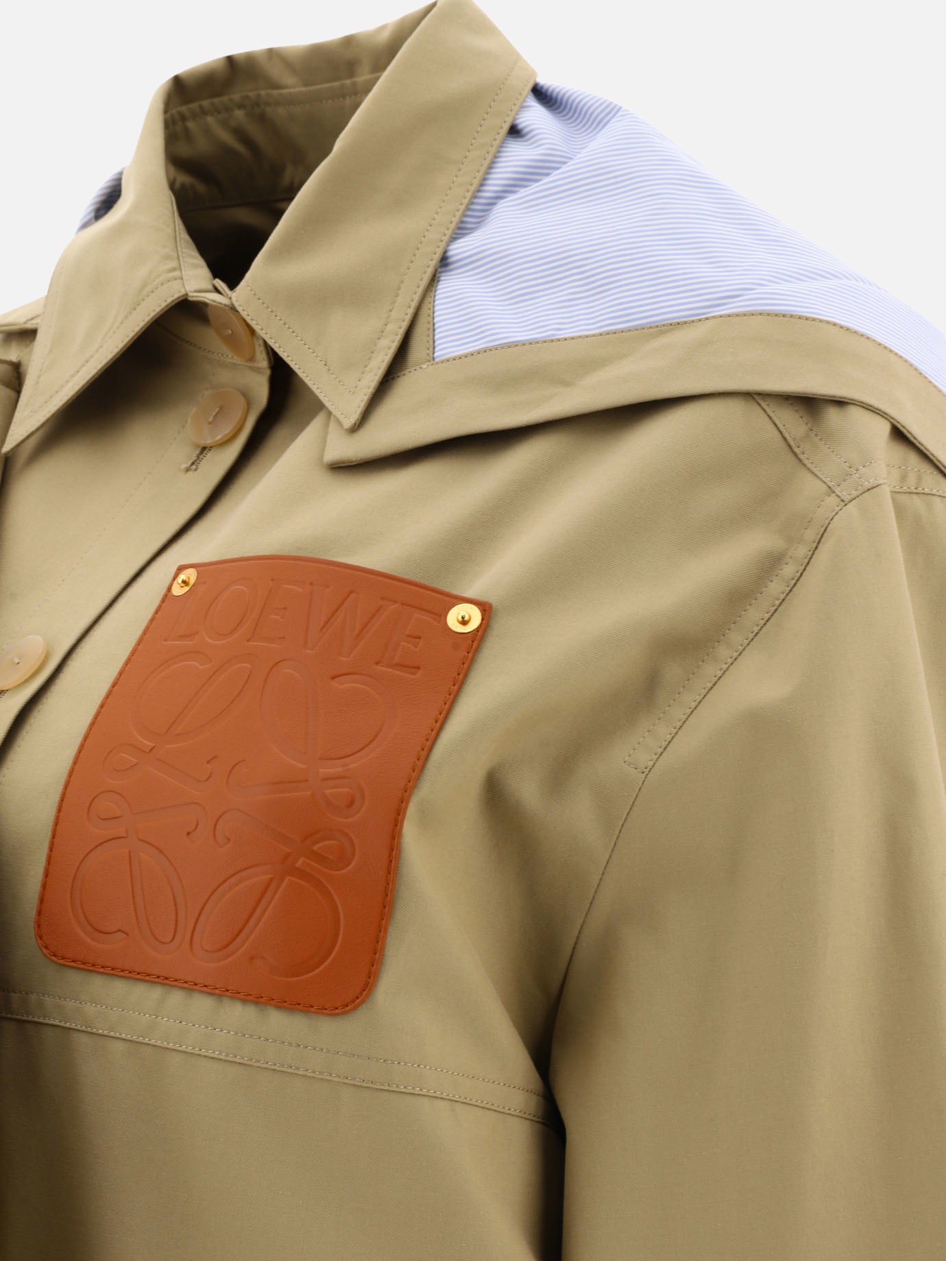 Raincoats & Trench coats 90% cotton 10% leather  Beige - Loewe Women | PDP | VIETTI Online Store | thumbnail_3