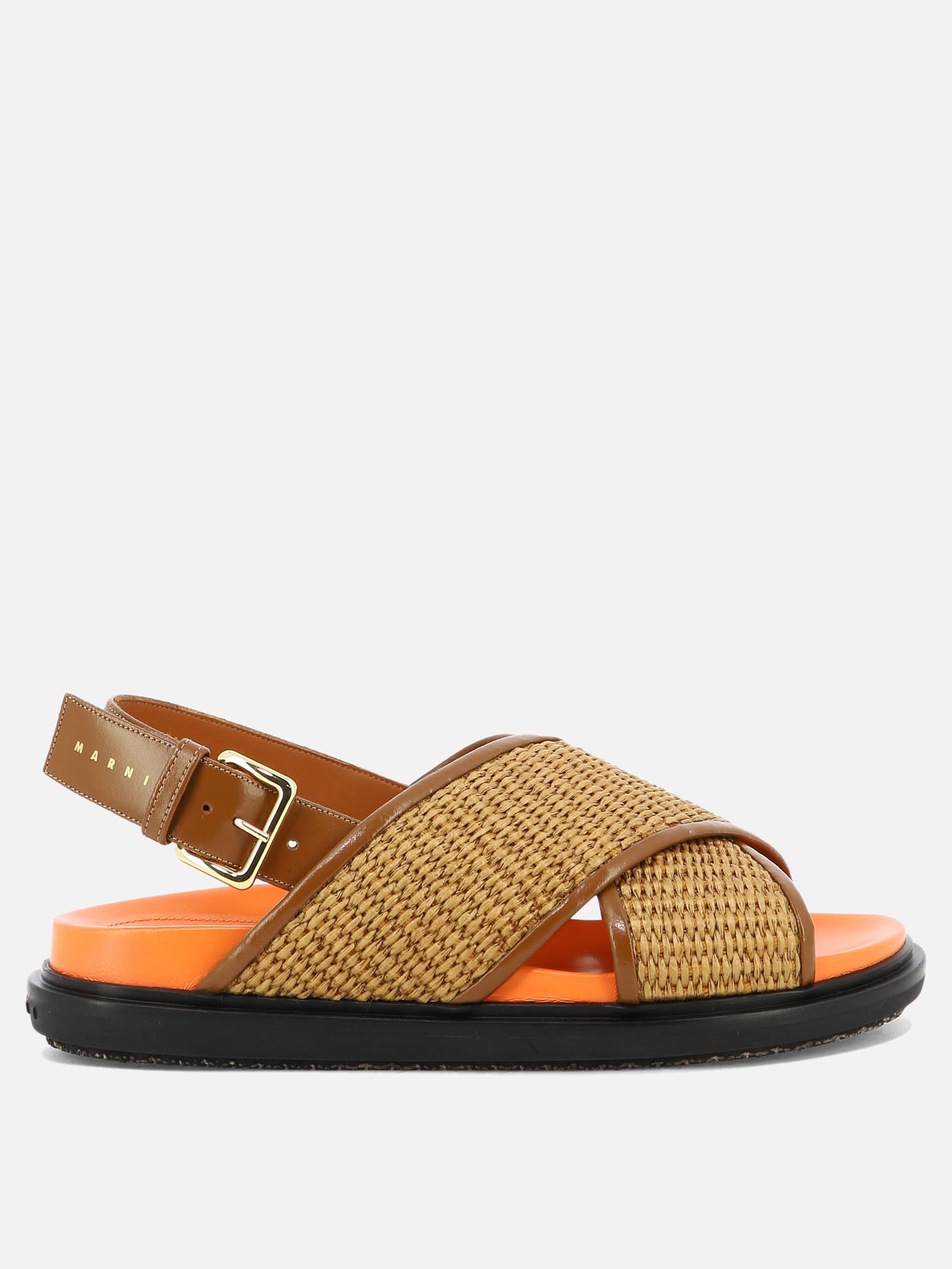 Flat sandals 52% cotton 48% polyamide - 100% rubber  Brown - Marni Women | PDP | VIETTI Online Store | Zoom-Modal
