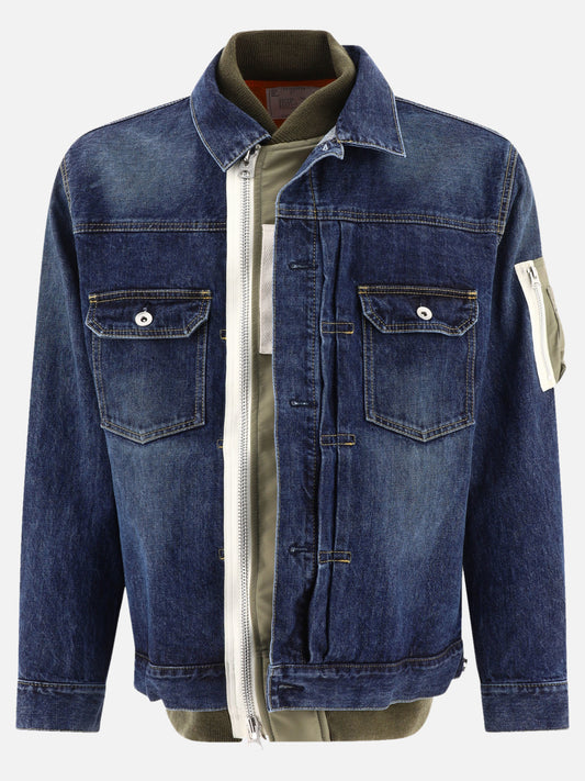 Denim jackets 100% cotton  Blue - Sacai Men | PLP | VIETTI Online Store 
