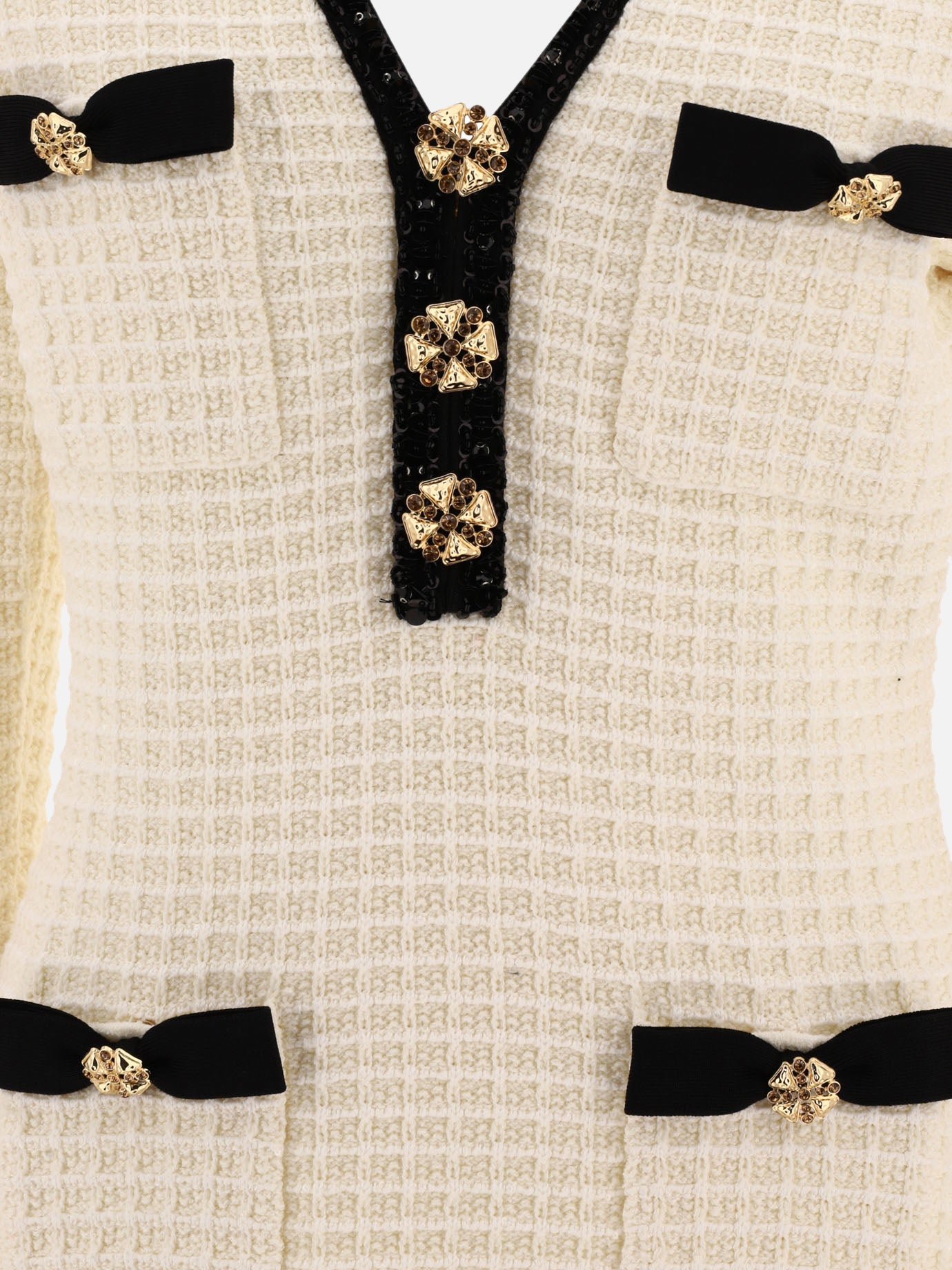 Mini dresses 54% polyester 20% cotton 12% viscose 6% polyamide 5% wool 3% metallic fibre  Beige - Self-portrait Women | PDP | VIETTI Online Store | Zoom-Modal_3
