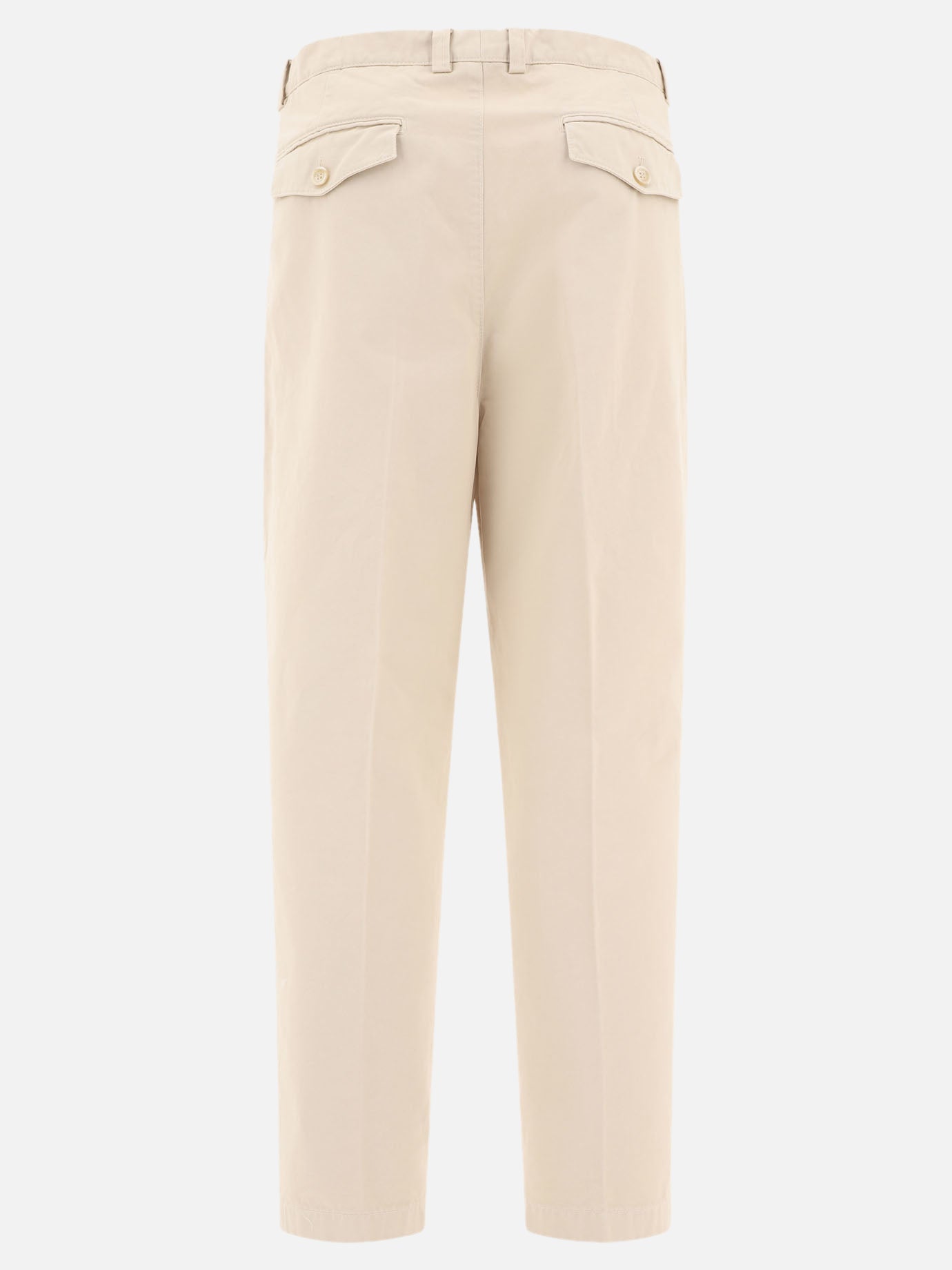 Trousers with reversed double pleats