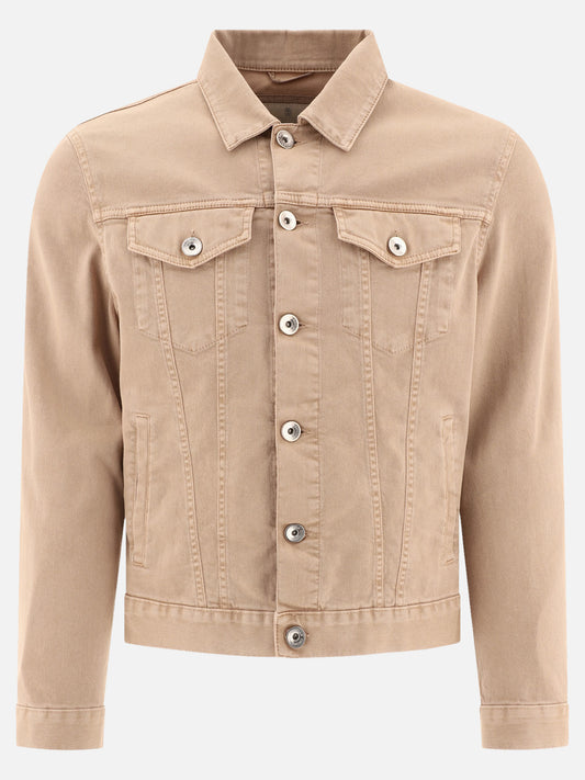 Denim jackets Solid colour  Beige - Brunello Cucinelli Men | PLP | VIETTI Online Store 
