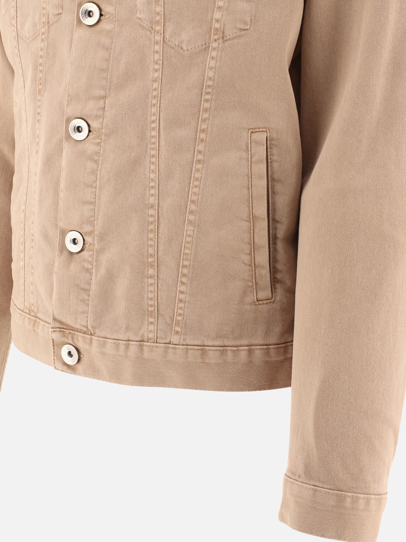Denim jackets Solid colour  Beige - Brunello Cucinelli Men | PDP | VIETTI Online Store | thumbnail_4