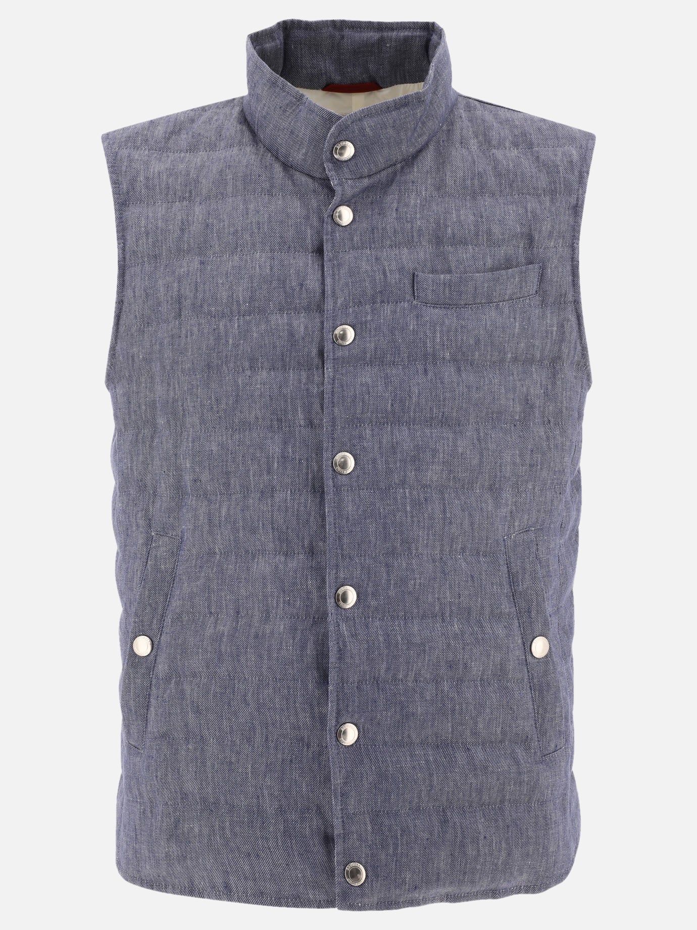 Giacche smanicate Solid colour  Blu - Brunello Cucinelli Uomo | PDP | VIETTI Online Store | thumbnail