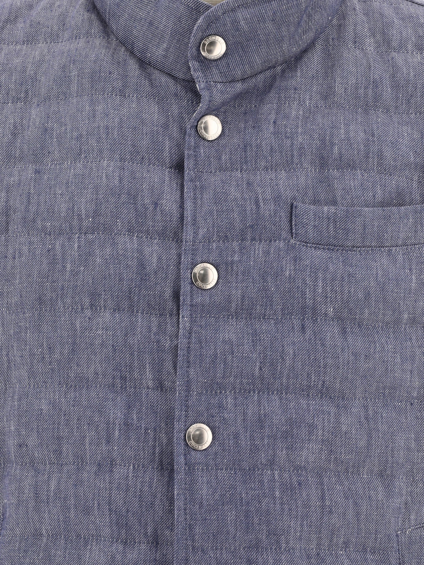 Giacche smanicate Solid colour  Blu - Brunello Cucinelli Uomo | PDP | VIETTI Online Store | Zoom-Modal_3
