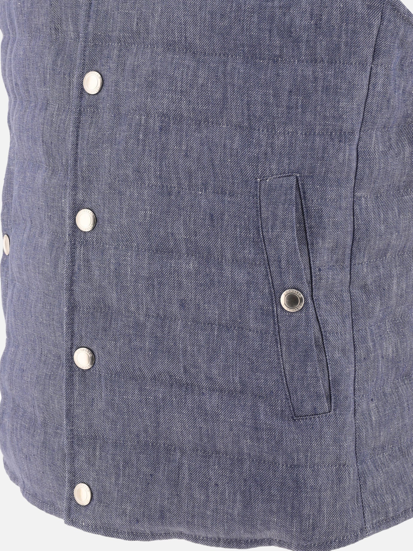 Denim-effect linen vest jacket