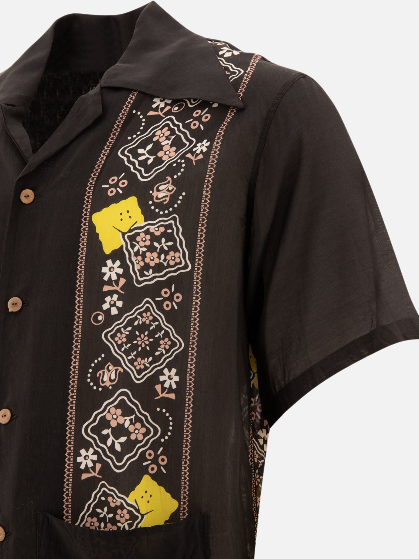 KAPITAL "Gauze Bandana Patchwork" shirt Black