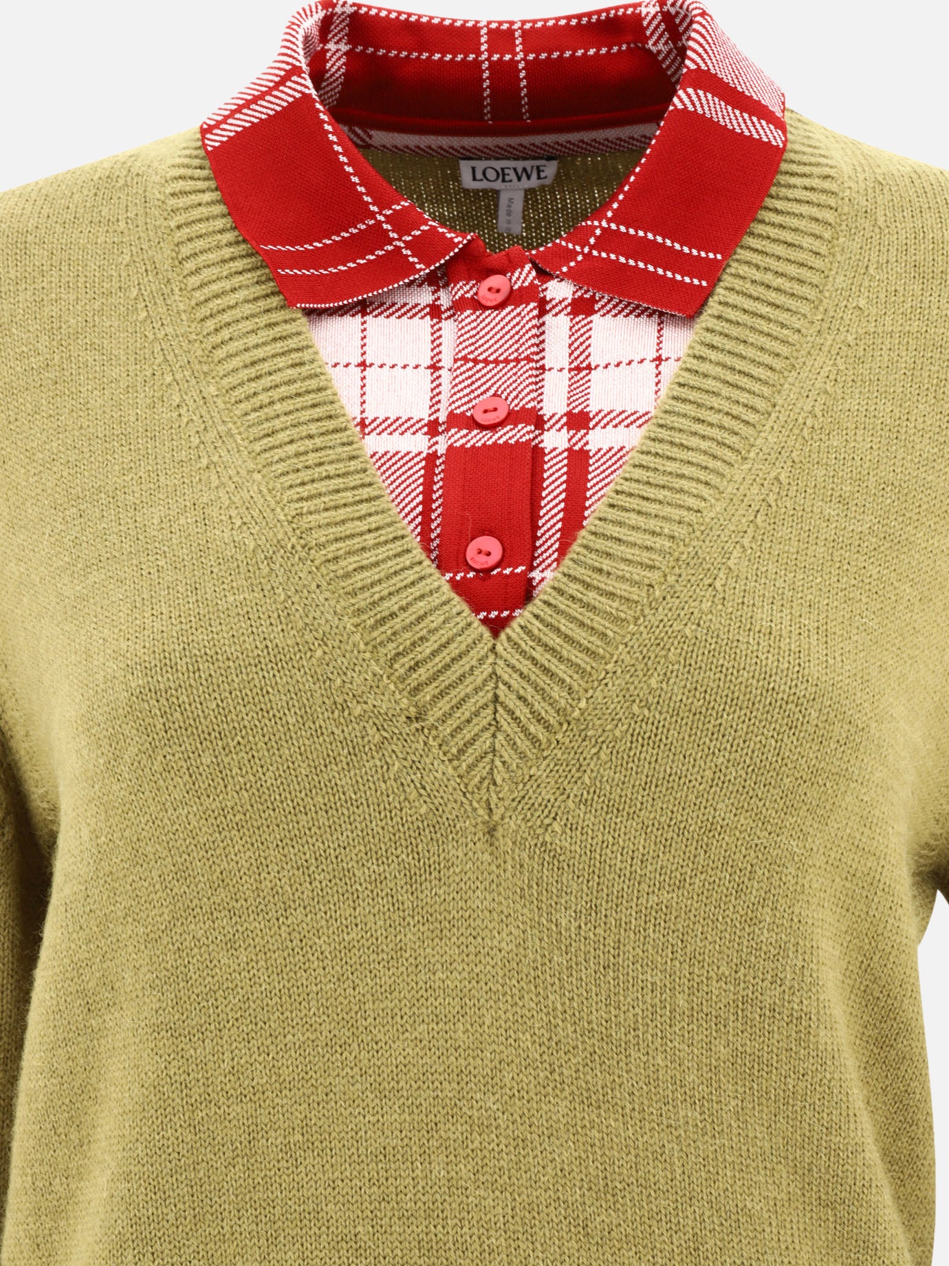V neck sweaters Solid colour  Green - Loewe Women | PDP | VIETTI Online Store | Zoom-Modal_3
