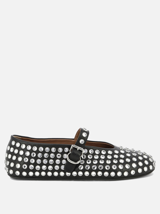 Alaïa Rhinestone ballet flats 15620015_37 Black 1