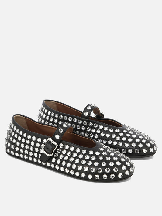 Alaïa Rhinestone ballet flats 15620015_37 Black 2