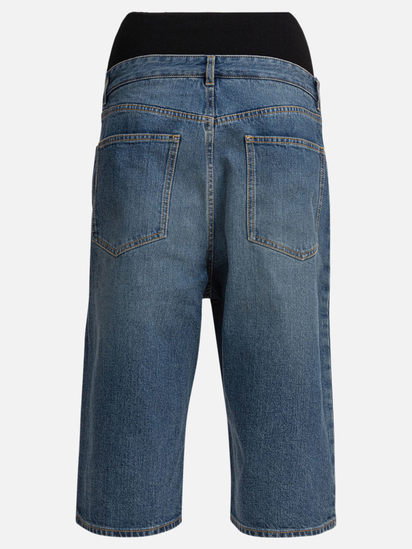 Alaïa Bermuda con cintura in maglia 12349007_36 Blue thumbnail_2