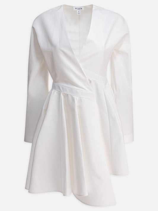 Alaïa Asymmetric short dress 11656783_36 White 1
