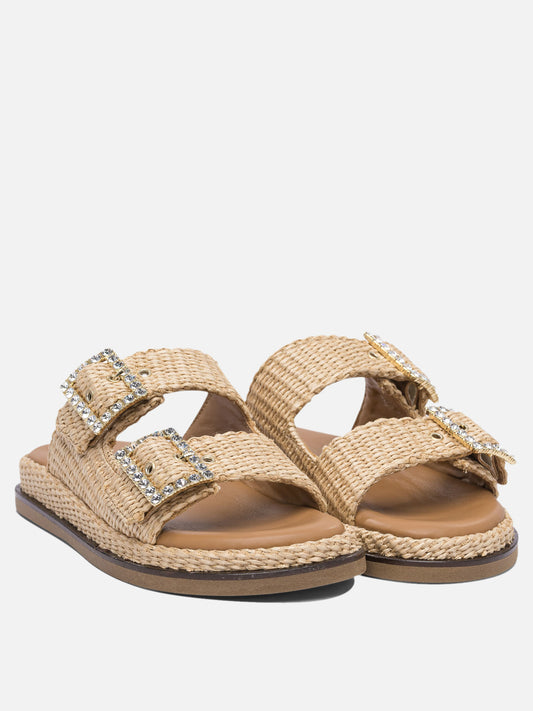 Flat sandals 100% rafia - 100% rubber  Beige - Alibi Women | PDP | VIETTI Online Store | 2
