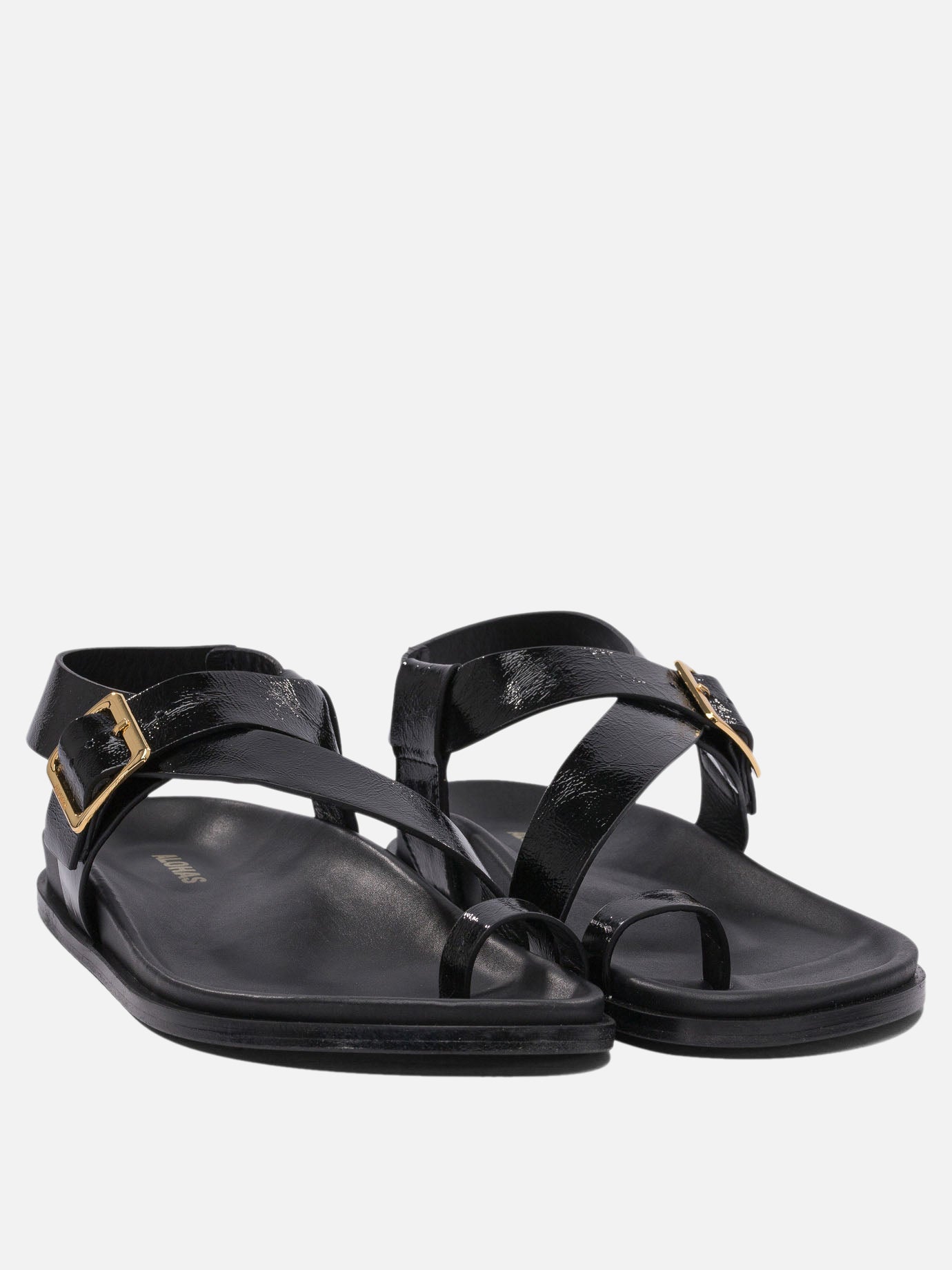 Flat sandals 100% cow leather - 100% cuerolite  Black - Alohas Women | PDP | VIETTI Online Store | thumbnail_2