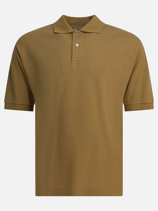 Polo con bottoni Solid colour  Beige - Auralee Uomo | VIETTI Online Store 
