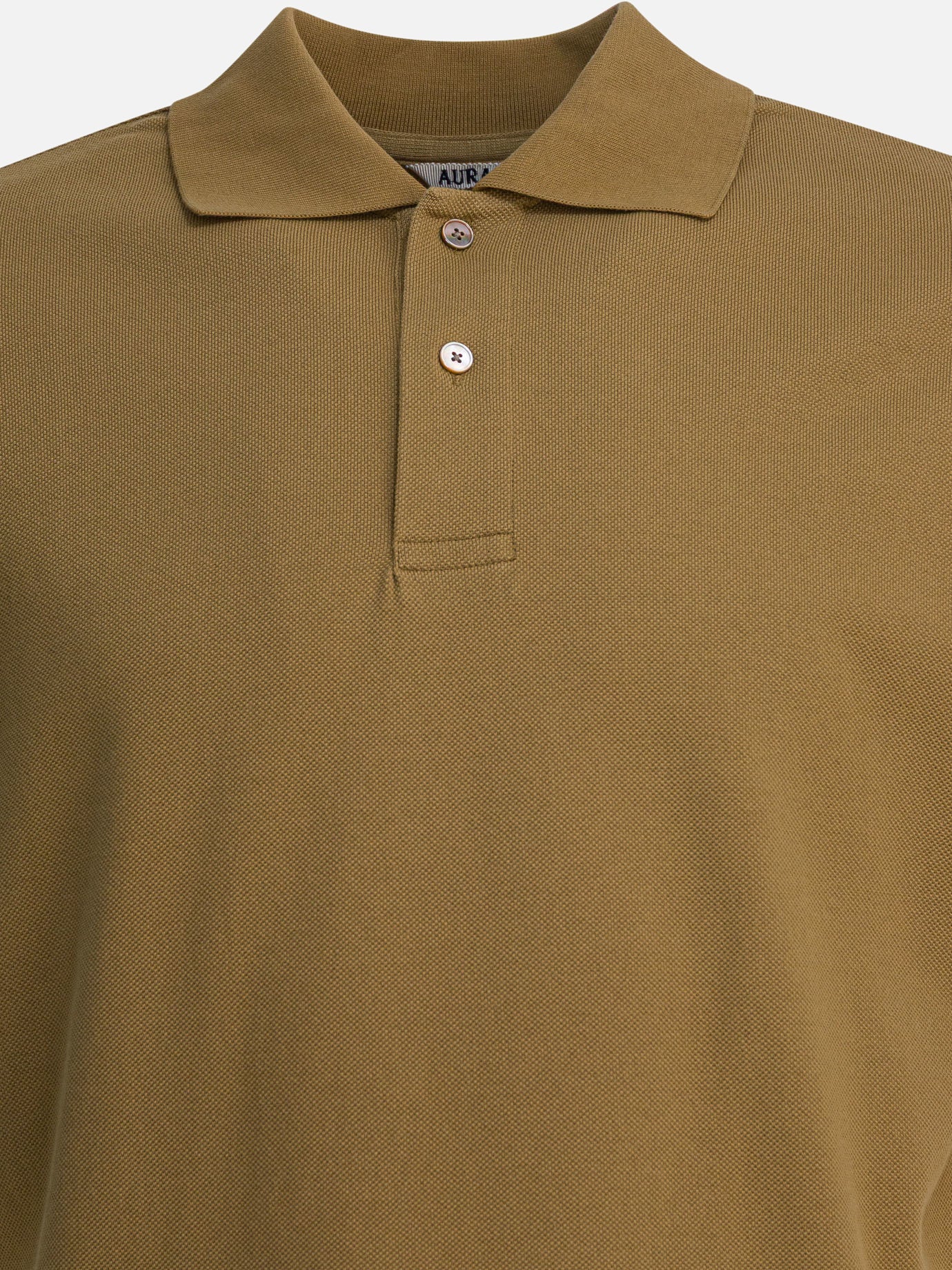 Polo con bottoni Solid colour  Beige - Auralee Uomo | PDP | VIETTI Online Store | thumbnail_3