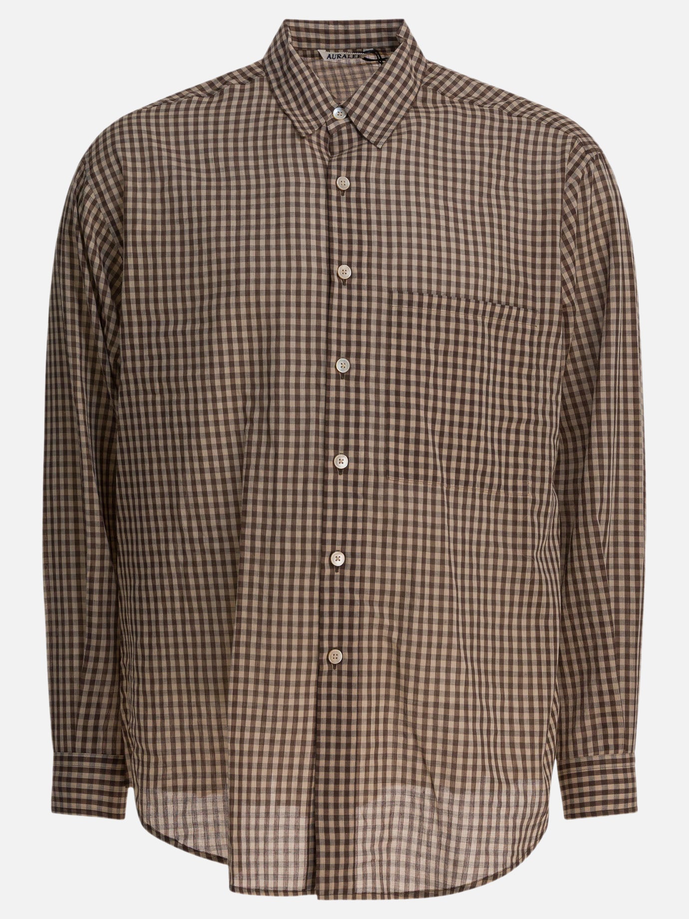 Camicie casual Gingham  Marrone - Auralee Uomo | PDP | VIETTI Online Store | thumbnail