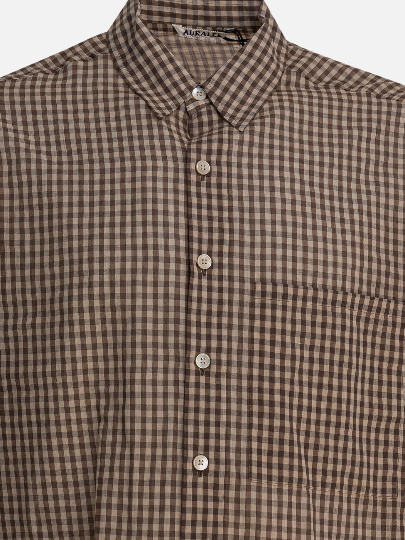 Camicie casual Gingham  Marrone - Auralee Uomo | PDP | VIETTI Online Store | thumbnail_3