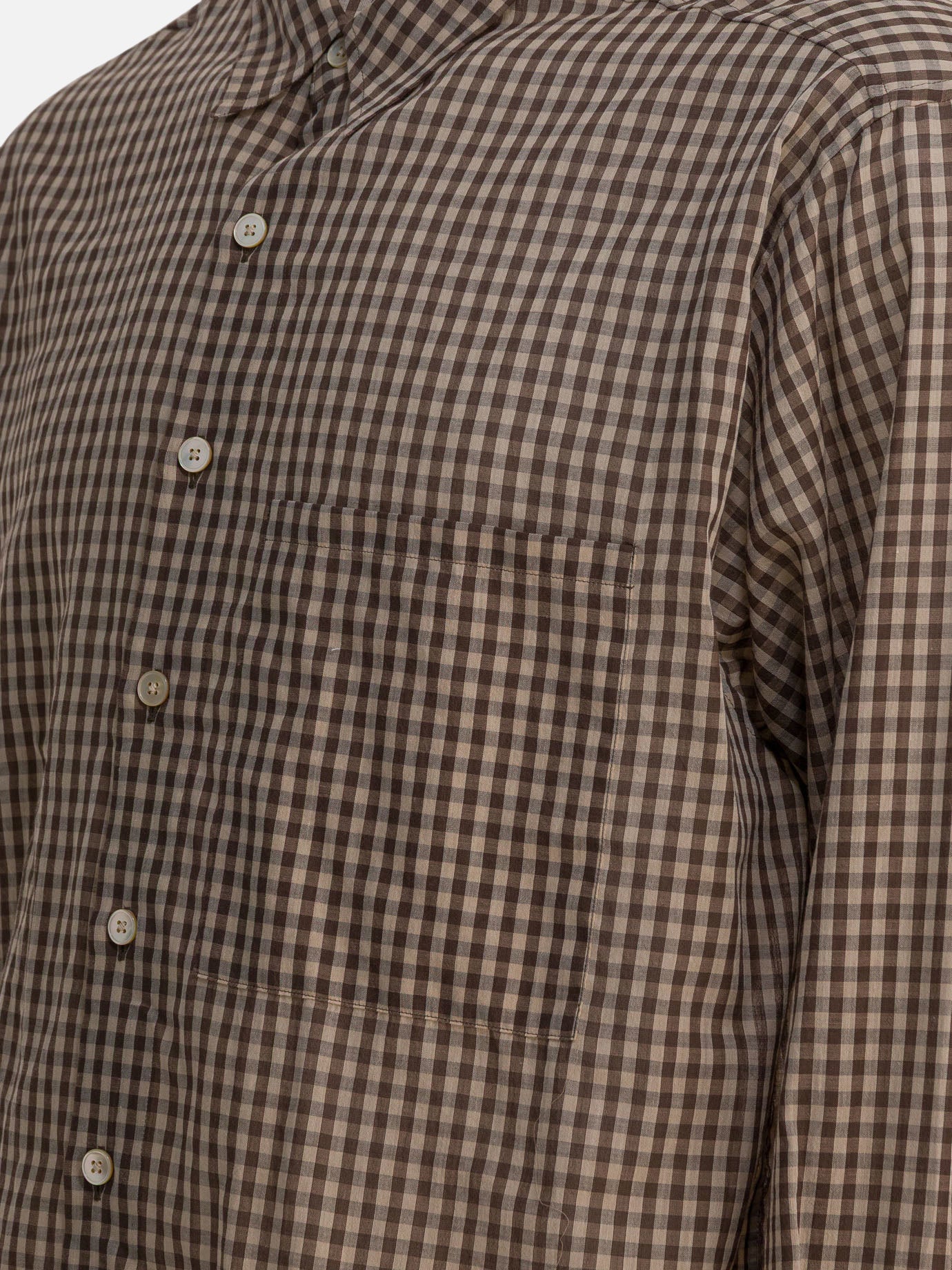 Camicie casual Gingham  Marrone - Auralee Uomo | PDP | VIETTI Online Store | Zoom-Modal_4
