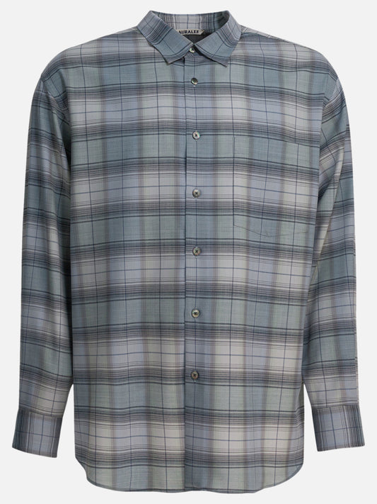 Camicie casual Check  Azzurro - Auralee Uomo | PLP | VIETTI Online Store 
