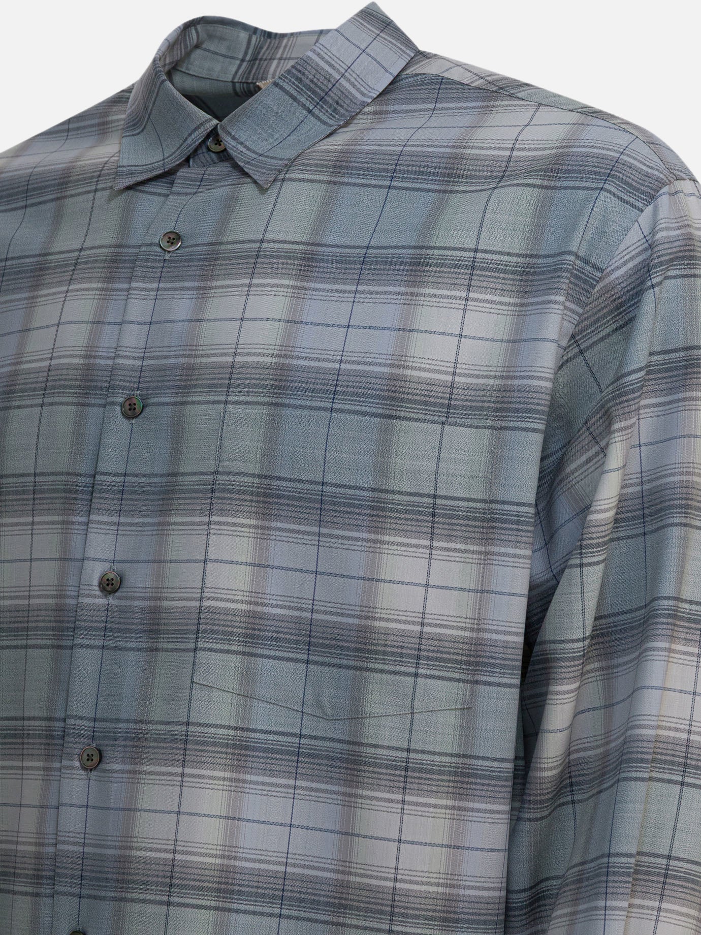 Camicie casual Check  Azzurro - Auralee Uomo | PDP | VIETTI Online Store | thumbnail_4
