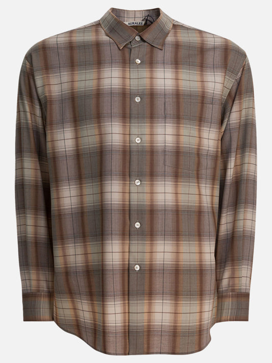Camicie casual Check  Beige - Auralee Uomo | PLP | VIETTI Online Store 

