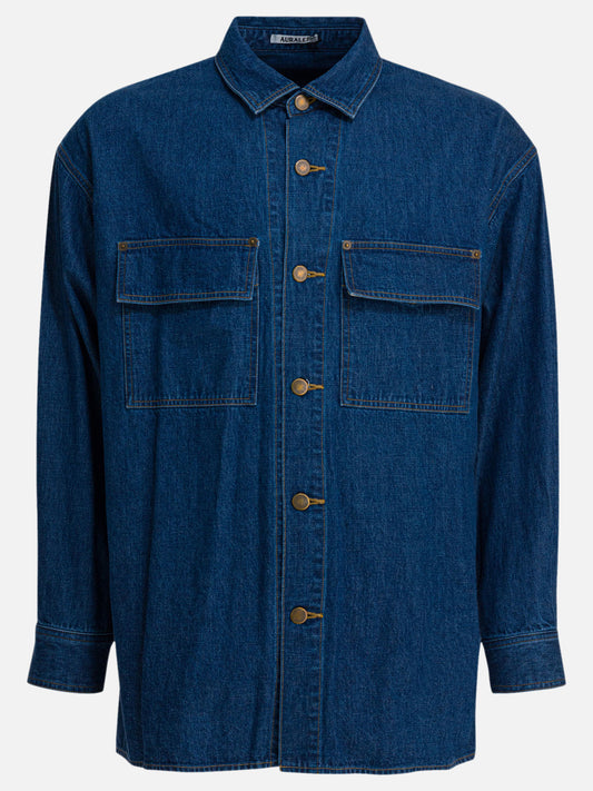 Camicie casual Denim  Blu - Auralee Uomo | PLP | VIETTI Online Store 
