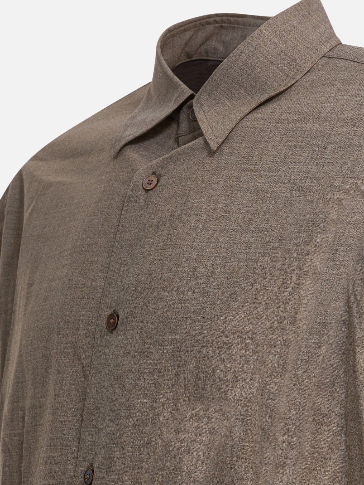 Camicie casual Solid colour  Beige - Auralee Uomo | PDP | VIETTI Online Store | thumbnail_4