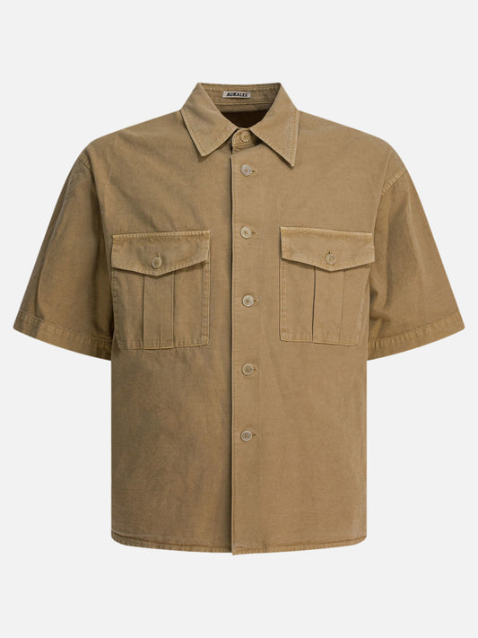 Camicie casual Solid colour  Beige - Auralee Uomo | PLP | VIETTI Online Store 
