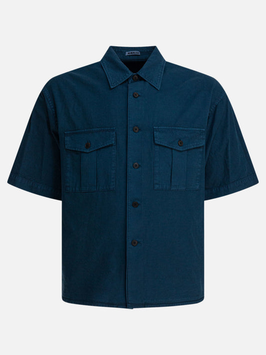 Camicie casual Solid colour  Blu - Auralee Uomo | PLP | VIETTI Online Store 

