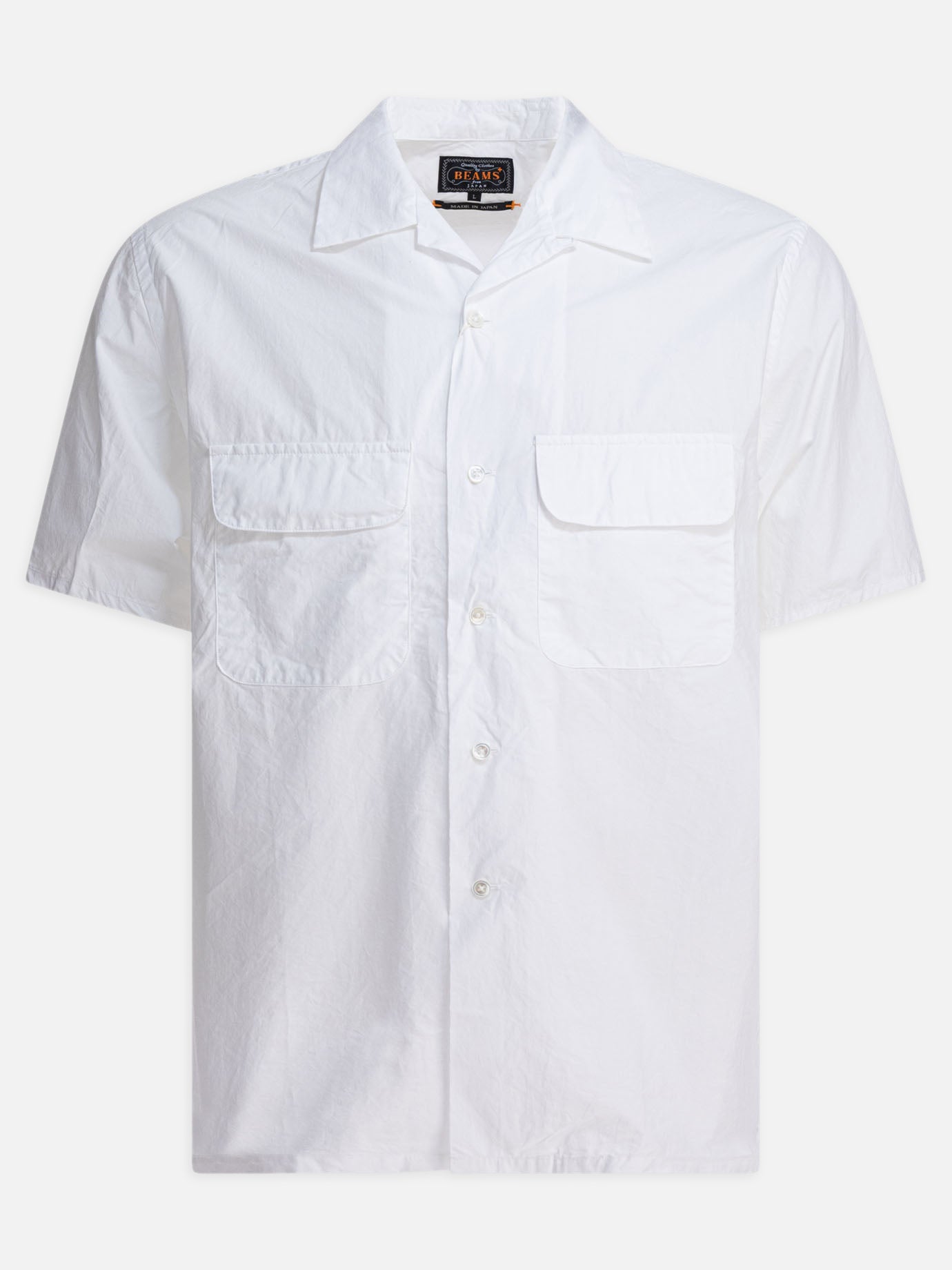 Beams Plus Camp collar shirt 19403075_S White thumbnail_1