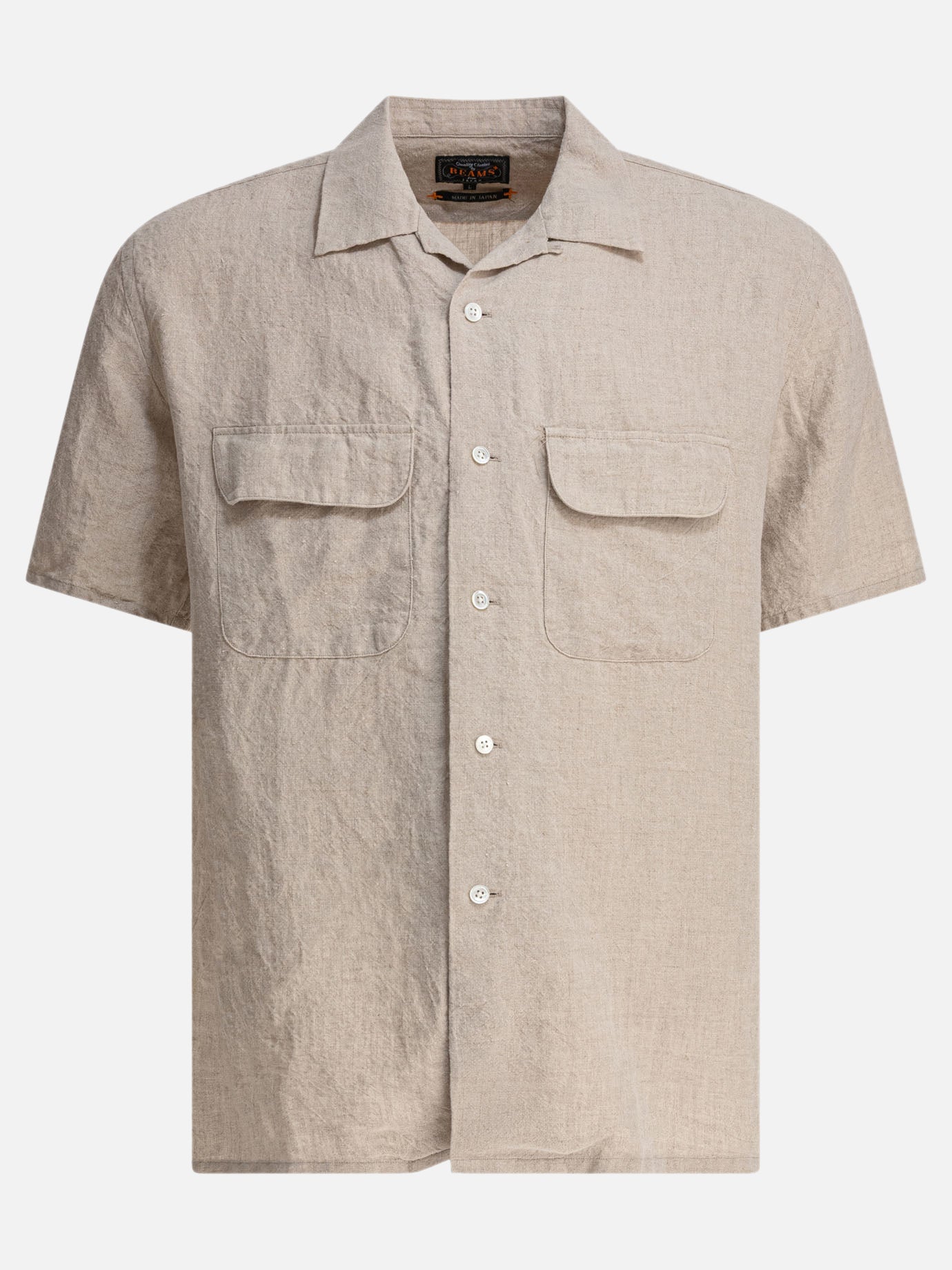Beams Plus Camicia con colletto camp 18146680_S Beige thumbnail_1