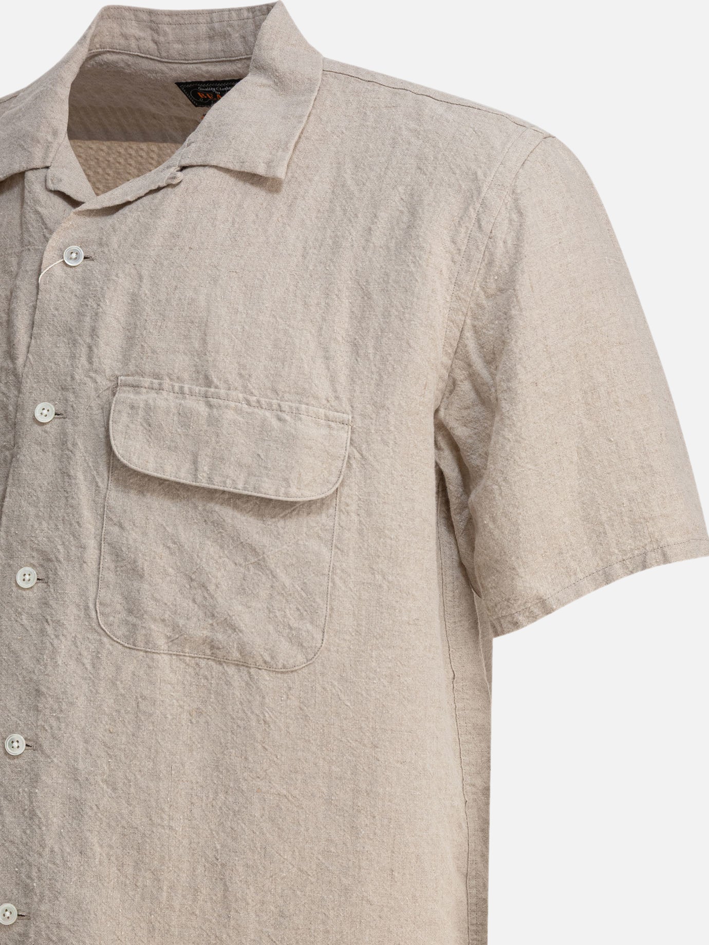 Beams Plus Camicia con colletto camp 18146680_S Beige thumbnail_4