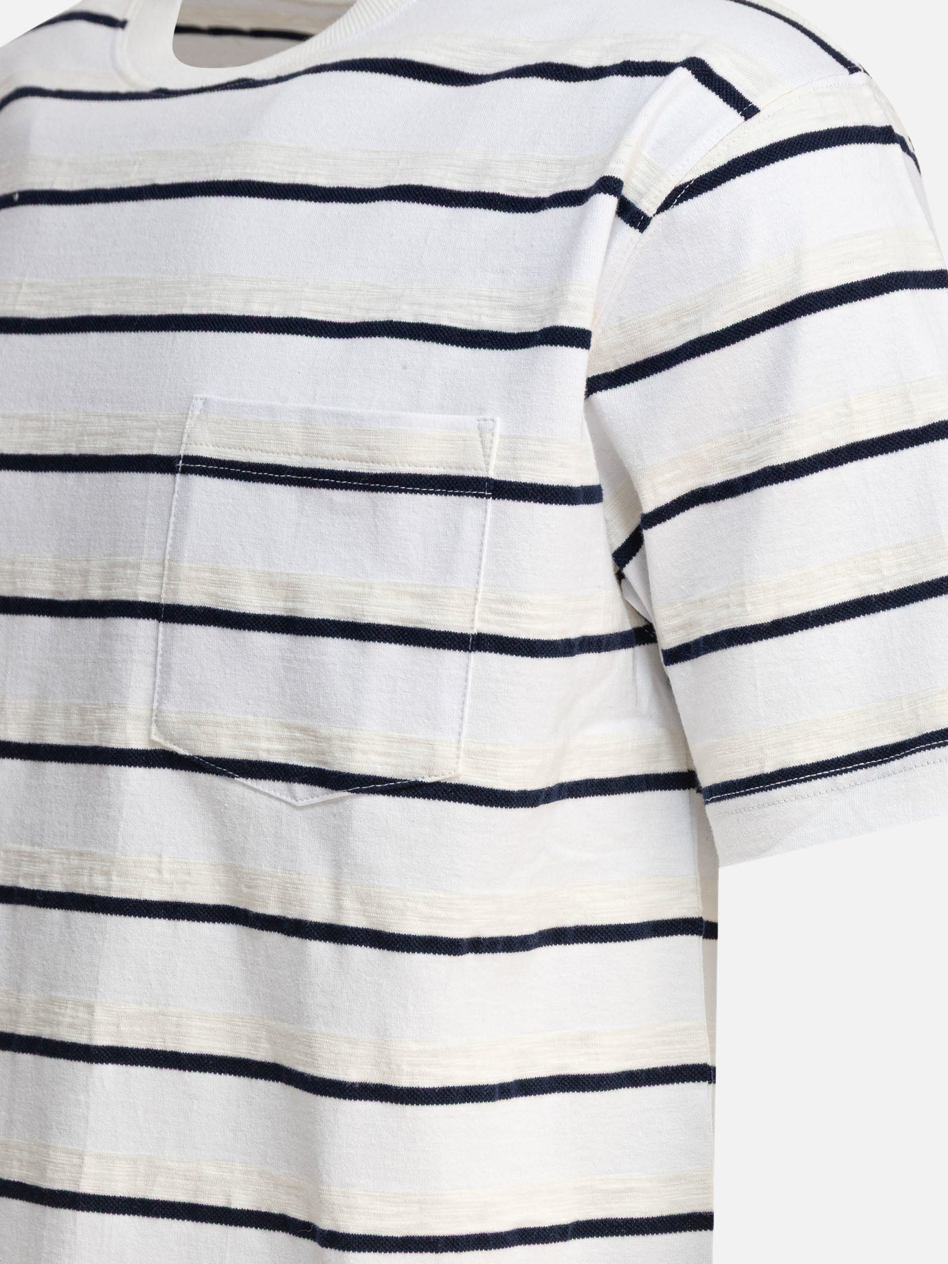 T-shirt girocollo Striped  Bianco - Beams Plus Uomo | PDP | VIETTI Online Store | Zoom-Modal_4
