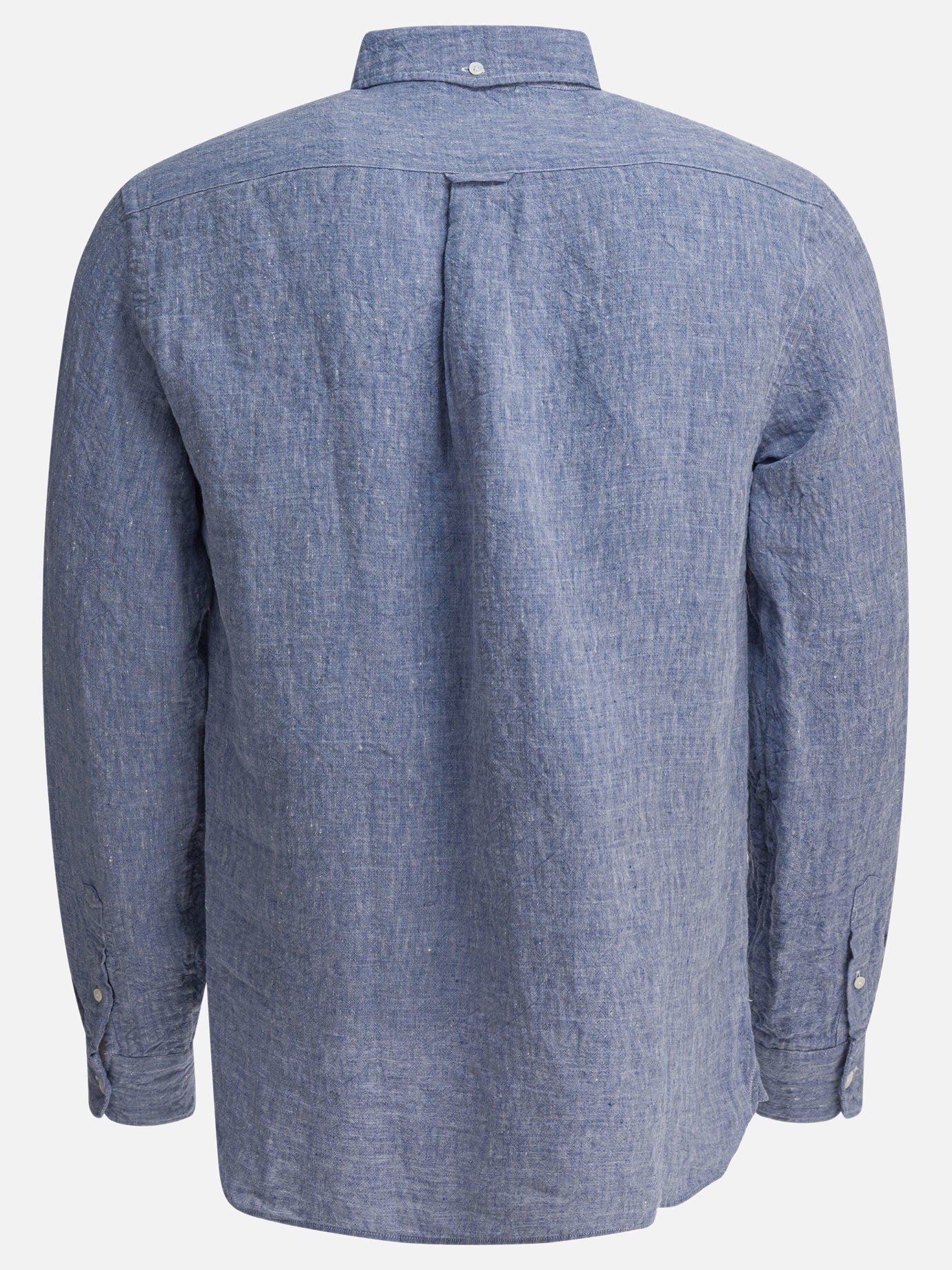 Beams Plus Camicia &quot;Linen Solid&quot; 14448201_S Blue thumbnail_2
